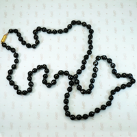 faceted banded agate beaded necklace with fancy pinchbeck clasp
