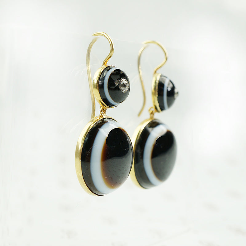 banded agate earringsside view