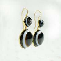 banded agate earringsside view