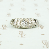 vintage platinum diamond fancy band ring