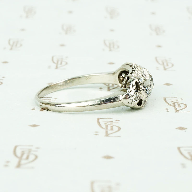 vintage platinum diamond fancy band ring