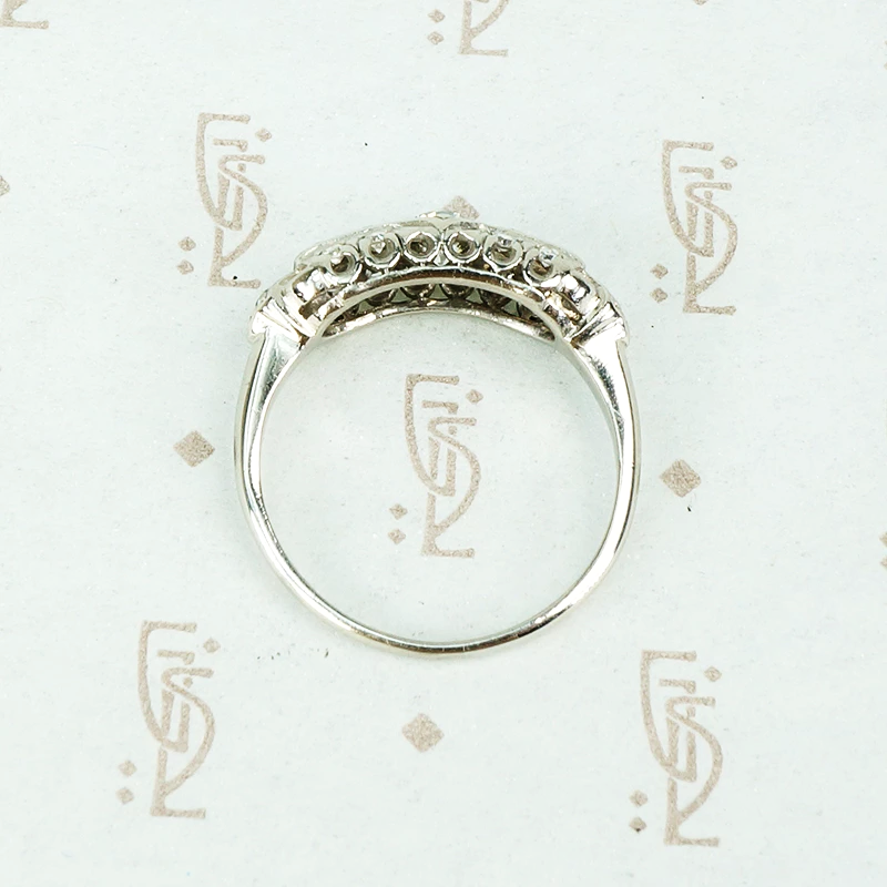 Unique Vintage Pavé Diamond Platinum Ring