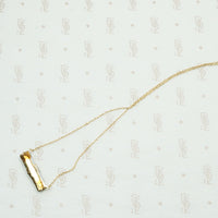 Repoussé Gold Bar Pendant Necklace