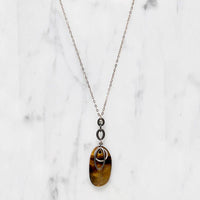 Dramatic Tigers Eye Drop Necklace by Brin