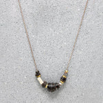 Coconut & Brass Bead Silver Necklace by Brin