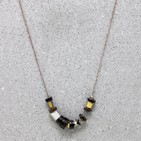 Coconut Silver & Brass Bead Necklace by Brin