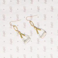 Cloudy Day Glass & Brass Bead Earrings