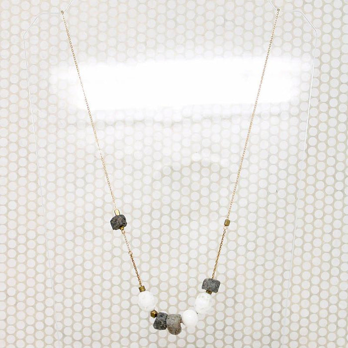 Unusual Glass & Stone Artisan Necklace by Brin