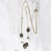 Unusual Glass & Stone Artisan Necklace by Brin
