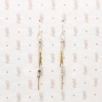 Vintage Brass & Silver Dangle Earrings by Brin