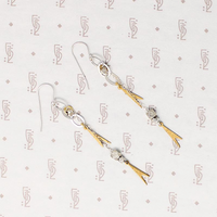 Vintage Brass & Silver Dangle Earrings by Brin