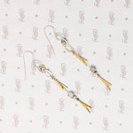 Vintage Brass & Silver Dangle Earrings by Brin