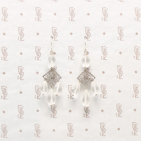 Art Deco Style Crystal & Filigree Earrings by Brin