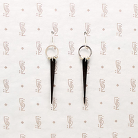 Silver Ring & Black Dangle Earrings by Brin