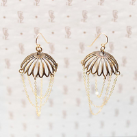 Vintage Brass Chandelier Earrings by Brin