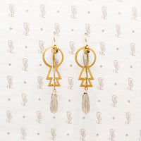 Fierce Brass & Smoky Quartz Earrings by Brin