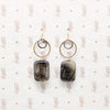 Moss Agate & Brass Drop Earrings by Brin