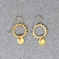Industrial Vintage Brass Earrings by Brin