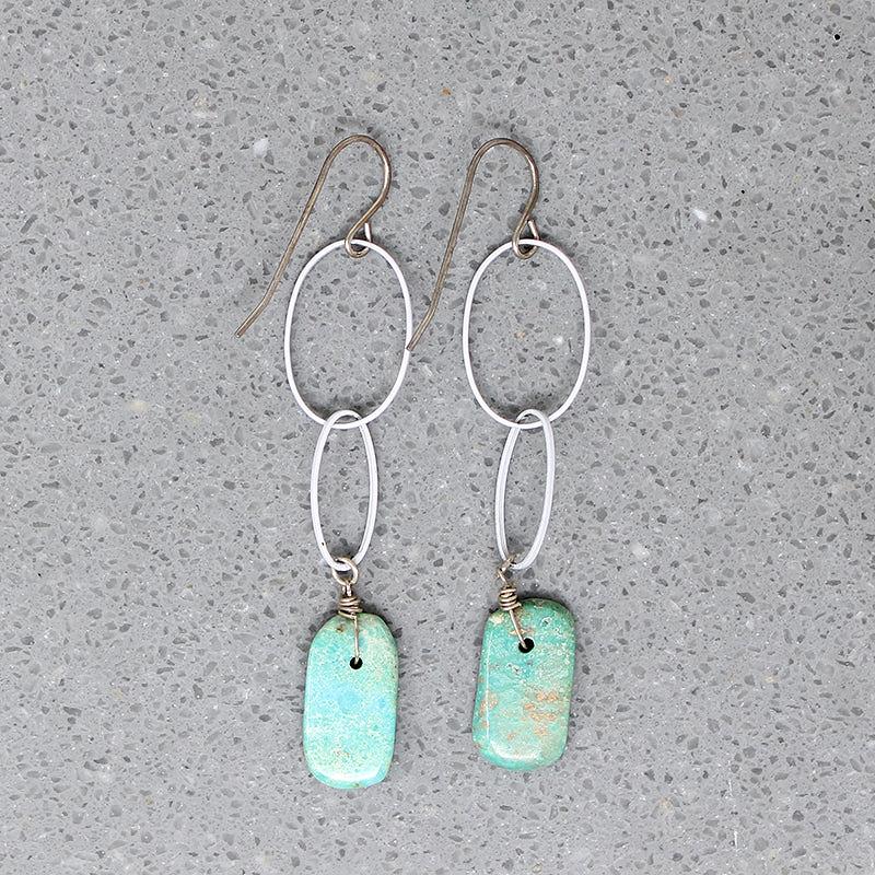 Beachy Turquoise Earrings with Vintage Bits by Brin