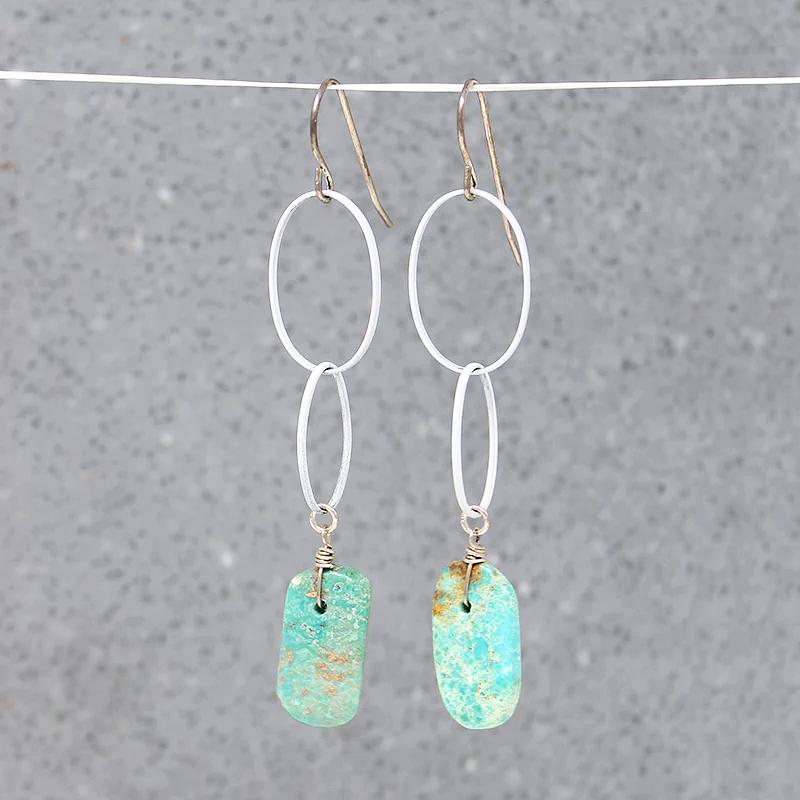 Beachy Turquoise Earrings with Vintage Bits by Brin