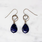 Inky Blue Lapis & Silver Ring Earrings by Brin