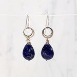 Inky Blue Lapis & Silver Ring Earrings by Brin