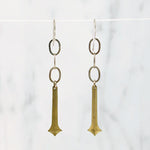 Brass Pendulum & Silver Earrings by Brin