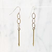 Brass Pendulum & Silver Earrings by Brin
