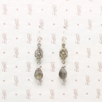 Romantic Austro-Hungarian Silver & Labradorite Earrings by Brin