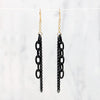 Glam Black & Gold Chain Earrings by Brin