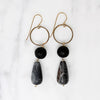 Dramatic Agate & Lava Rock Earrings by Brin