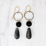 Dramatic Agate & Lava Rock Earrings by Brin