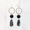 Dramatic Agate & Lava Rock Earrings by Brin