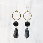 Dramatic Agate & Lava Rock Earrings by Brin