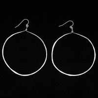 Artisan Hammered Silver Hoop Earrings by Brin