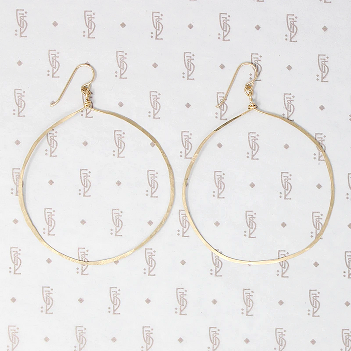 Artisan Gold Filled Hammered Hoops by Brin
