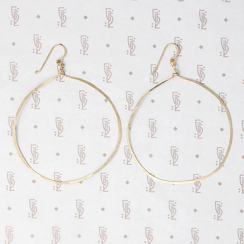 Artisan Gold Filled Hammered Hoops by Brin