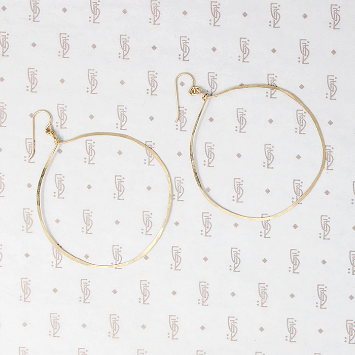 Artisan Gold Filled Hammered Hoops by Brin
