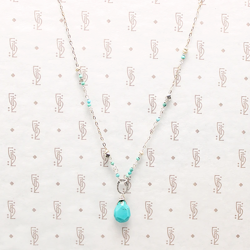 Sky Blue Turquoise Necklace by Brin