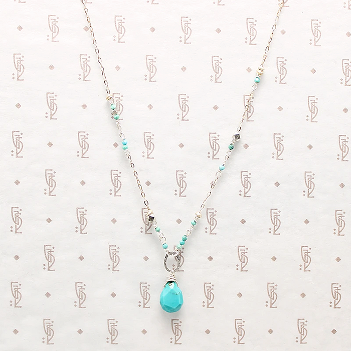 Sky Blue Turquoise Necklace by Brin