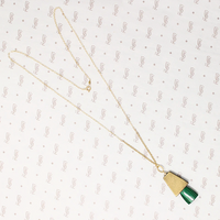 Bold Malachite & Brass Necklace by Brin