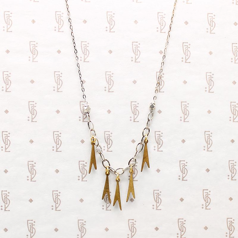 Vintage Brass Dangle Necklace by Brin