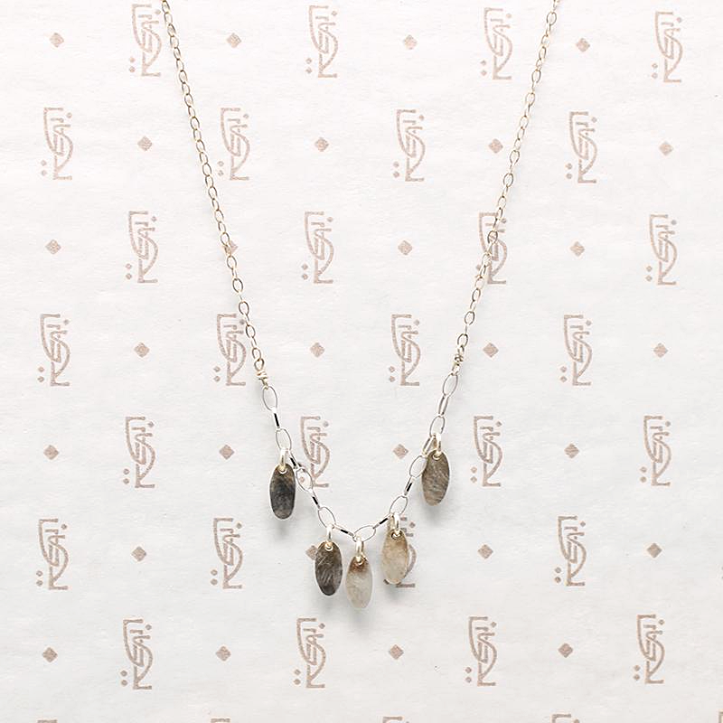 Silver Petal Festoon Necklace by Brin