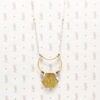 Geometric Vintage Brass Necklace by Brin