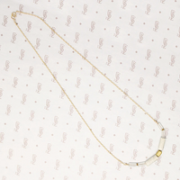 Cloudy Day Glass & Brass Bead Necklace by Brin