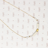 Cloudy Day Glass & Brass Bead Necklace by Brin