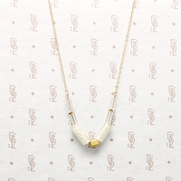 Cloudy Day Glass & Brass Bead Necklace by Brin