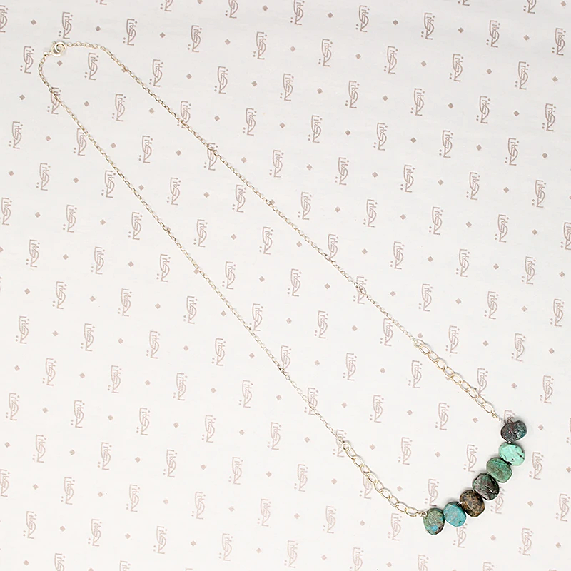 Rough Hewn Turquoise & Silver Necklace by Brin
