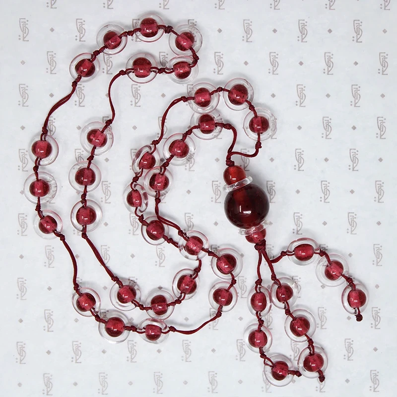 Fabulous Blood Red Peking Glass Bead Necklace 