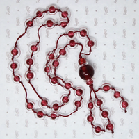 Fabulous Blood Red Peking Glass Bead Necklace 